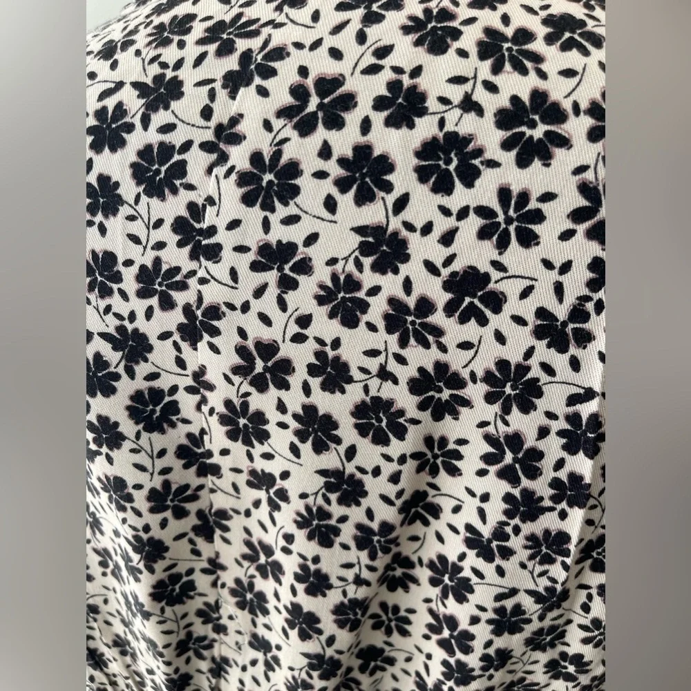 🆕Zara NWT girls size 10 boho style floral beige and‎ black pullover dress short